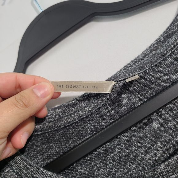 Banana Republic Signature Tee Long Sleeve Shirt Womens Charcoal Gray Crewneck XS - Picture 4 of 7